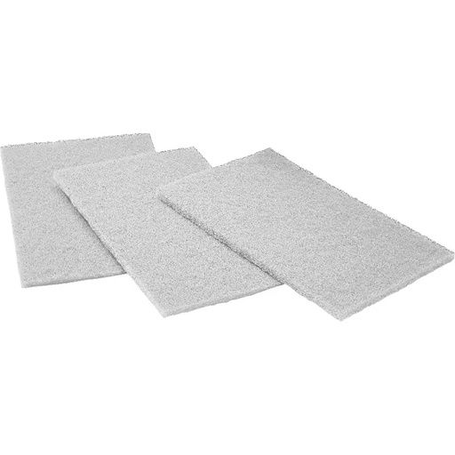 White Square Scouring Pad 3M 7445 Polish Light Duty Durable 6" X 9" Non-woven Abrasive F/SFN