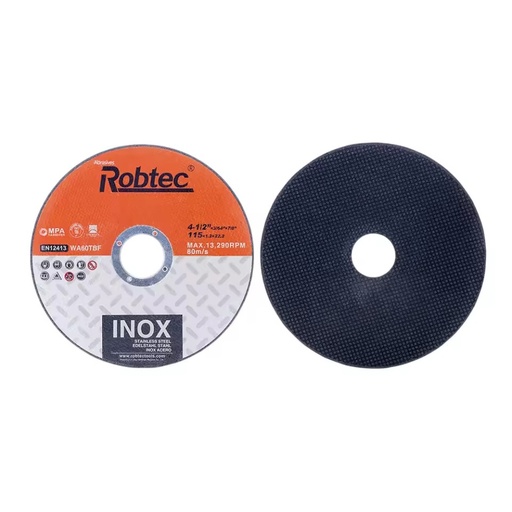 4 1/2" * 3/64" * 7/8" (115*1.2*22.2 mm) cutting INOX/STAINLESS STEEL Fiber reinforced bonded abrasives Extra-thin cut off disc