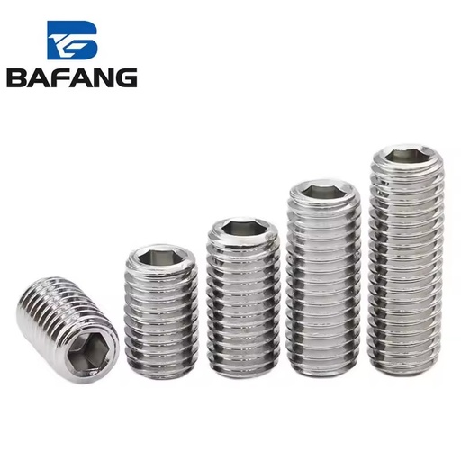 Factory Spot 304 Stainless Steel DIN913 Hex Socket Set Screw M2 M2.5 M3 M6 M8 M10 M20 Metric Grub Cone Point Set Screw