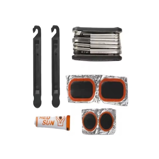 Customized Bicycle Tire Repair Kit with Multifunctional Hand Tool Includes Bag