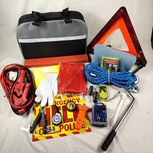 48-Piece Heavy Duty Emergency Car Kit for Cars Trucks SUVs-Roadside Assistance Tool Kit