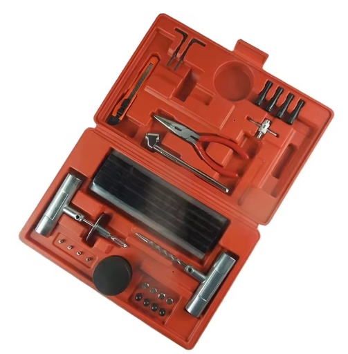 56PC Heavy Duty Tire Repair Kit Hand Tool Type Tubeless Tire Puncture Repair Tool Kit