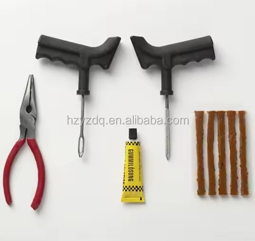 Portable Tubeless Tire Repair Kit Quick Emergency Plier and Glue for Puncture Repairs