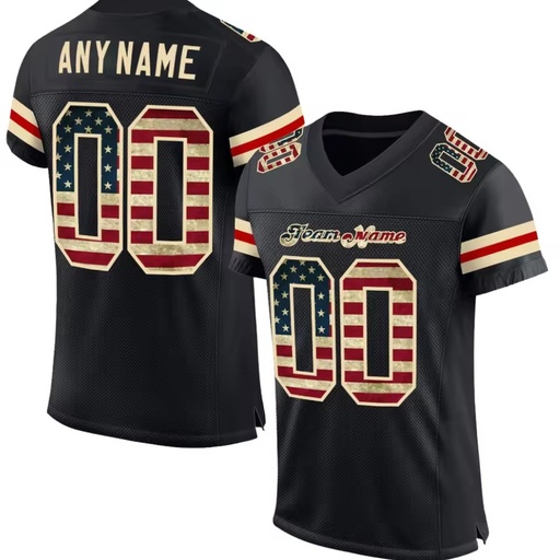 Custom American Flag Football Jersey Personalized Name Number Patriotic Team Uniform Unisex Breathable Short Printed
