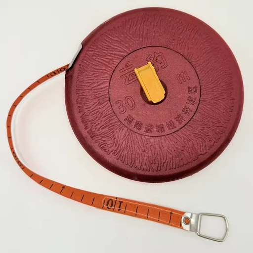 Handheld circular hemp tape measure with dual scales for precise measurement tool, specifically designed for construction sites