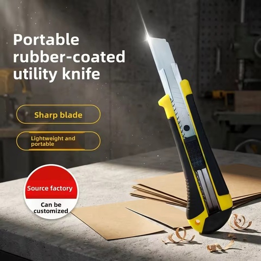 Factory Direct Supply Large Office Paper Cutter Unpacking Wallpaper Knife Rubber Handle Utility Knife 170mm Length Model JK-030