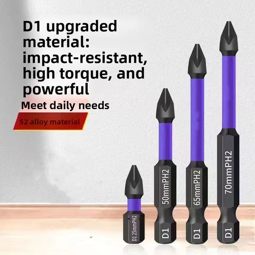 S2 Phosphated Black Impact Anti-Slip Bit Super Hard Strong Magnetic Electric Screwdriver Multi-Length Hand Drill Air