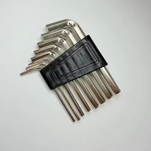 L-shaped hexagonal wrench set, hexagonal hexagonal eight-piece set, nickel-plated small wrench, 1.5mm-6mm toolbox wrench