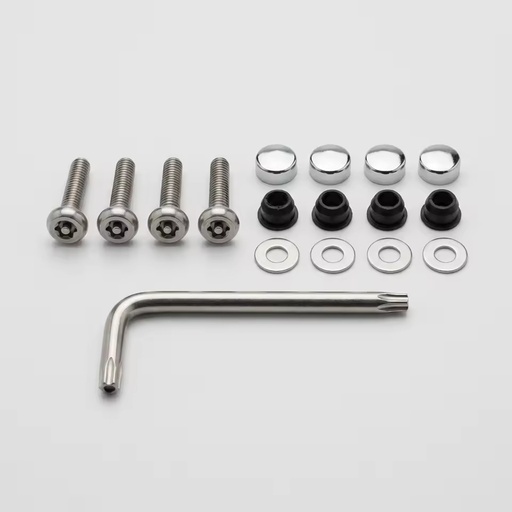 Universal Anti-Theft License Plate Screws Kit 304 Stainless Steel Tamper Resistant Car Tag Fasteners Security Wrench Metric/Inch