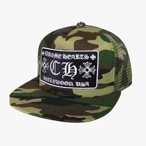 Chrome Hearts Trucker Hat Camouflage Mesh Unisex Baseball Cap Breathable Sunshade Design