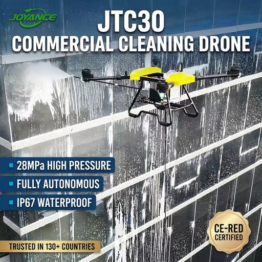JTC30 Commercial Cleaning Drone Autonomous High Rise Facade and Solar Panel Washing UAV CE Certified Sprayer Drone