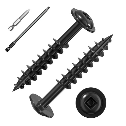 Black Carbon Steel Weather Resistant Pocket Hole Self Tapping Screws Coarse/Fine Thread Class 10.9 & 12.9 Woodworking Connection