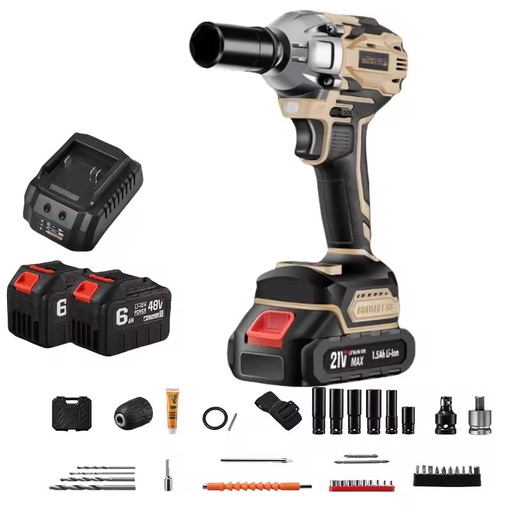 High Quality Impact Wrench with High Torque Parts Included 21V Lithium Battery Powered Brushless Motor Impact Wrench