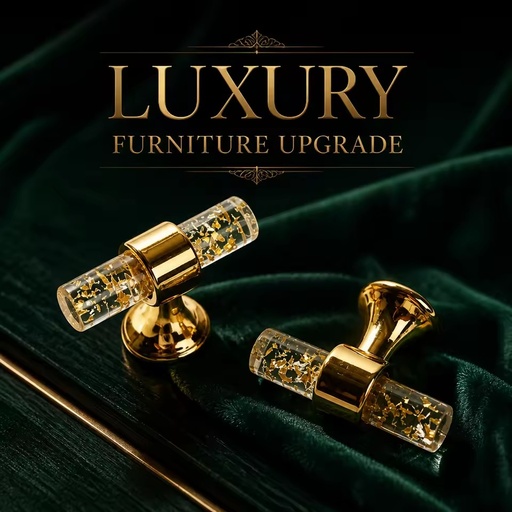 Nordic Style Gold Resin Cabinet Handles & Drawer Pulls for High-end Kitchen and Bedroom Cupboard Hardware