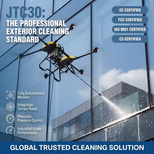 Autonomous Cleaning Drone with High Pressure Spraying System Intelligent Building Washer UAV for Property Management