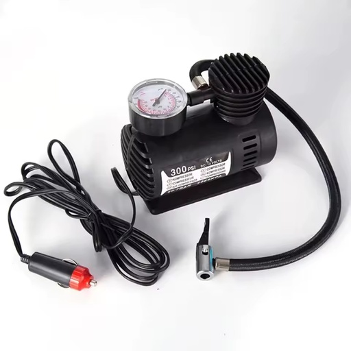 Custom Designed 12V Locomotive Car Air Pump Mini Emergency Tire Pump with Cleaning Function