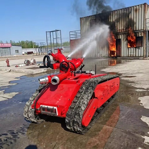 Industrial Tracked Water Cannon Robot 150-Meter Wireless Remote Control Image Transmission for Flammable Explosive