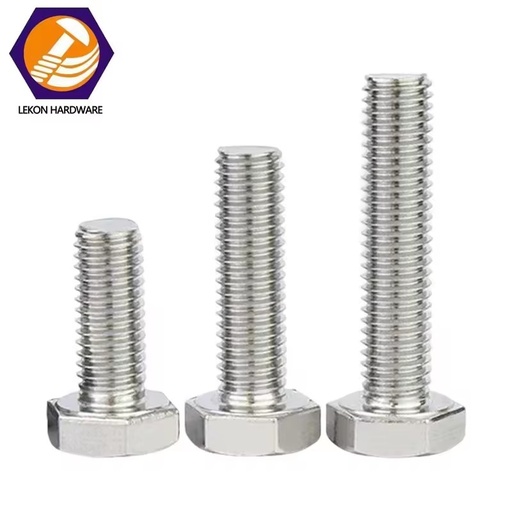 Lekon Custom Heavy Duty Hexagon Bolts and Nuts Set Fastener A2-70 SS304 Stainless Steel Hex Bolt and Nut Washer