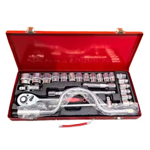24pcs 1/2 Wrench Socket Set Car Maintenance Socket Wrench Combination Set Machinery and Household Hardware Set