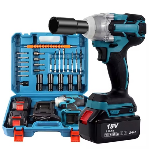 Electric Impact Wrench Brushless Cordless Electric Wrench Compatible Torque Wrench Rechargeable Screwdriver With 1 Battery