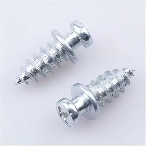 Zinc Plated ISO Metric M6x13mm Carbon Steel Flat Head Hidden 2-In-1 Mini Fix Connector Screw Furniture Bolt