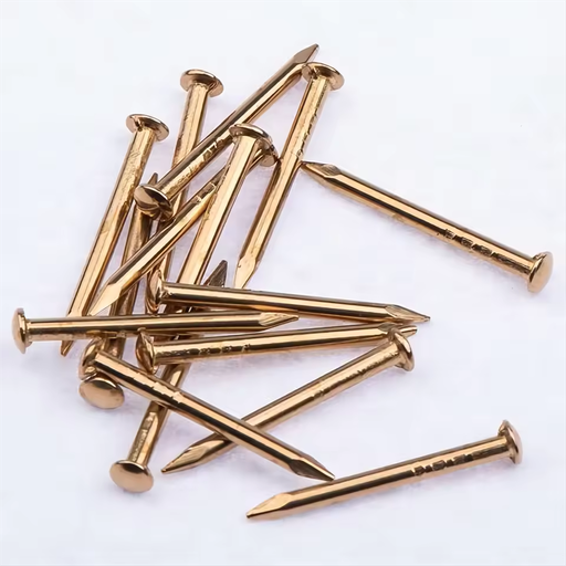 Factory Wholesale 1.5*18mm Smooth Shank Sharp Point Round Head Brass Furniture Nails Common Nail OEM/ODM Custom Service
