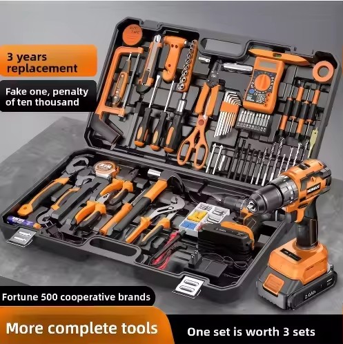All-Purpose Hardware Repair Tools | Car & Electrician Tool Combo Home Electric Tool Set | Cordless Drill Kit