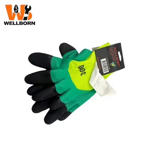 Polyester Semi-Coated Latex Gloves -Foam Breathable Reinforced Fingertip Work Gloves, Non-Slip Safety Gloves for Mechanics