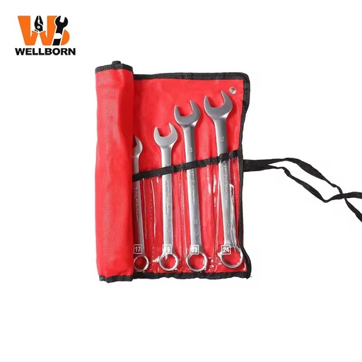 8pc Combination Wrench Set in Roll-up Pouch / Anti-Rust Steel Hand Tools for Automotive & Repair