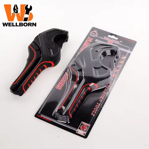 PVC Pipe Cutter Heavy Duty Ratchet Industrial ODM SK5 Blade 42-75mm Capacity Aluminum Alloy Manual Tubing Cutter
