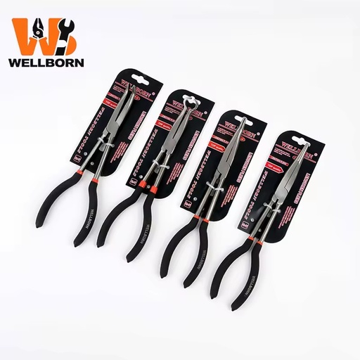 11-Inch Long Reach Pliers with O-Ring & Needle Nose Tips - 25/45/90 Degree Angled Bending,Electrical Connectors & Jewelry Making