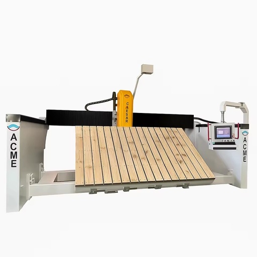 Automatic CNC 5 Axis Bridge Saw Cutting Machine for Marble Granite Stone Slabs with Touchscreen Control