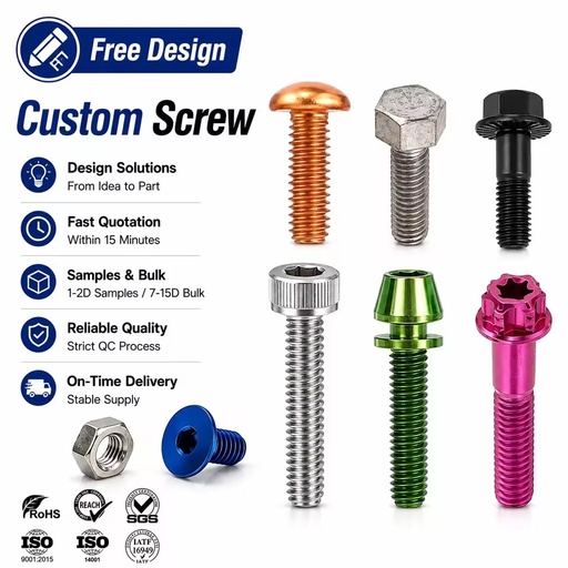 Gr5 Titanium Bolt and Nut M2.5 M4 M5 M6x1.0 12mm Shcs Adonized Pink Orange Green Alen Allen Hex Hole Ti Bolts for Ebike Stem