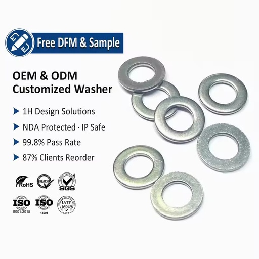 DIN125 Carbon Steel Flat Plain Washers M1.6 M2 M2.5 M3 M3.5 M4 M5 M6 M8 M10 M12 M14 High Strength Round Washers
