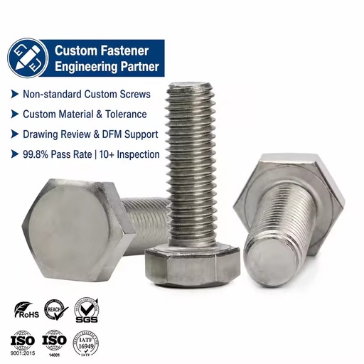 Hex Bolts Stainless Steel 304 316 A2 70 A4 18-8 Titanium DIN933 DIN931 Hexagon Head Hex Titanium-Hex-Bolt