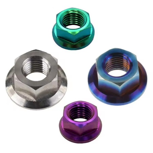 M1 M10 Titanium Flange Nuts Exhaust Manifold Stud Gr5 Wheel Lug for Motorcycle Anodized Hex X Nut Bolt for Mining