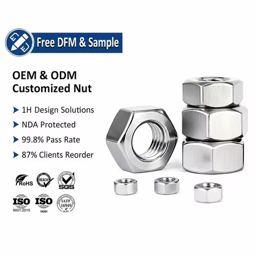 DIN934 Nut A2 A4 Stainless Steel DIN 934 M2 M3 M4 M5 M6 M8 M10 Hexagon Hex Nuts
