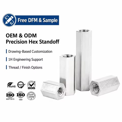 Manufacturer Stainless Steel Couplings Nut CHardware DIN 6334 Hexagon Long Nut M3 M4 M5 M6 M8 Standoff