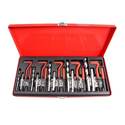 131-Piece M8*1.25 Metric Thread Repair Kit Steel Tap and Die Tool Sets for Hand Tapping and Cutting Threads