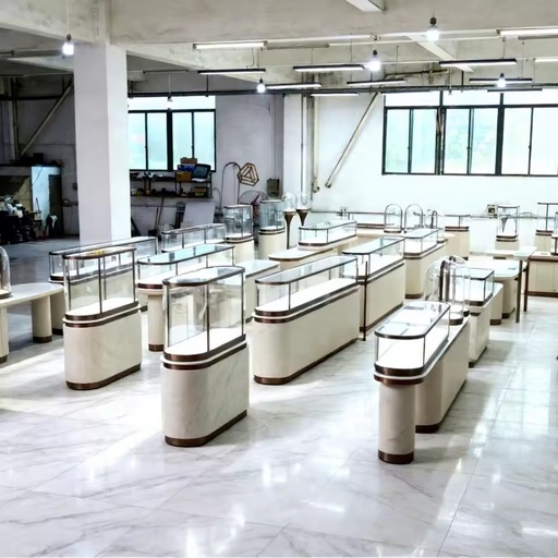 High End White Style Modern Jewelry Shop Counter Design Store Counter Wood Showcase Manufacturing For Jewelry