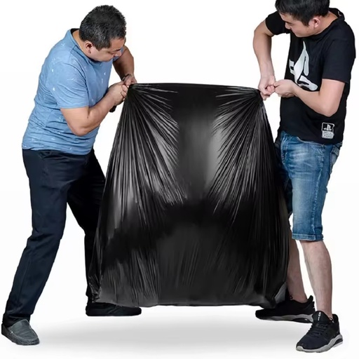 44-45 Gallon Heavy Duty Trash Garbage Bags Large Black 1.5 Mil Can Liner Customized Size Color 150 Bags Counts