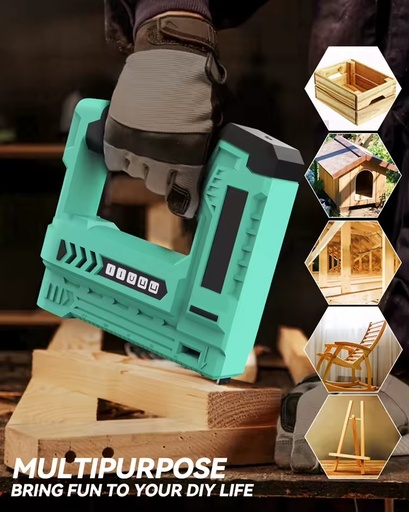 5-In-1 Woodworking Electric Staple Gun Professional Power Hand Tool Cordless Staple Gun