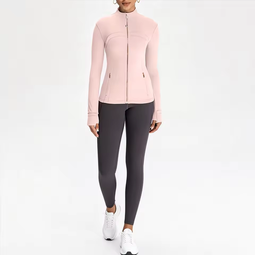 Warehouse Women's High Waist Yoga Suit Breathable Compression Leggings Full Zip Jacket Workout Gym Sportswear