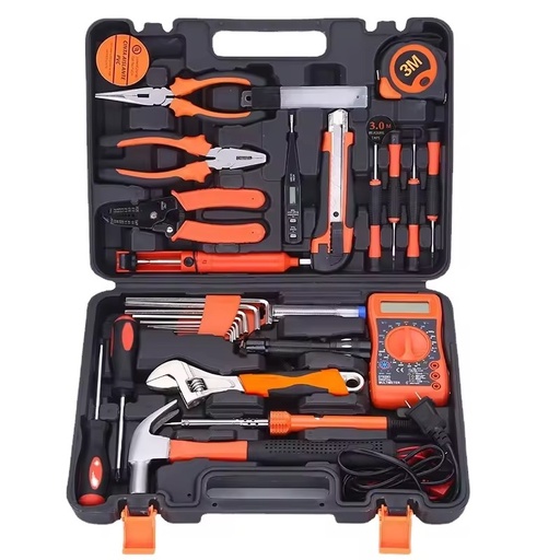 Carbon Steel Mechanics Socket Wrench Set 61-Piece Interchangeable 1/2\" 1/4\" Drive Sockets Hard Case for Tool Sets