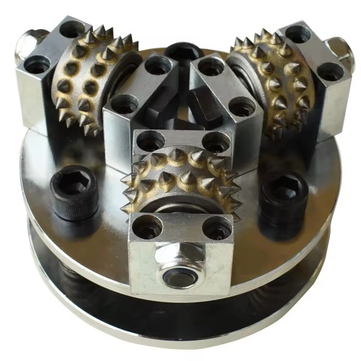 5Inch 125mm Double Layer 3 Rollers Rotary Bush Hammer Plate Diamond Abrasive Tool for Grinding Concrete and Stone Granite Marble