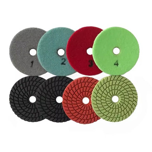 4pcs/set 4" Wet and Dry 4 Step Diamond Polishing Pad for Granite Marble Stone Quartz