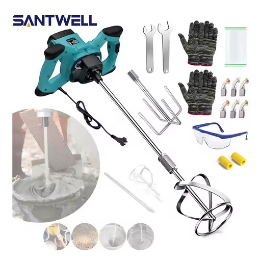 Handheld Electric Mixer 6-Speed Adjustable Power Mixer Tool Cement/Concrete/Paint Mortar Mixing Drill Industrial