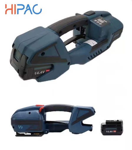 HIPAC V2 Portable Electric Baler Hot Melt Free Buckle Strapping Tensioner Case for Food Plastic-Steel Belt PP Belt Packing