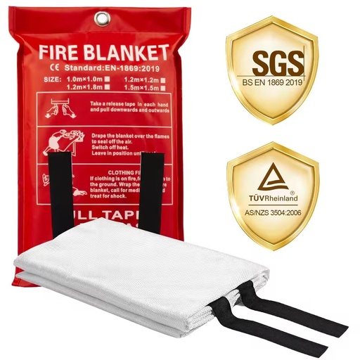 Direct 1M X 1M CE EN 1869:2019 Certified 550C Fire Resistant 0.43mm Thick 430g/m Silicone Coated Fiberglass Blanket Free
