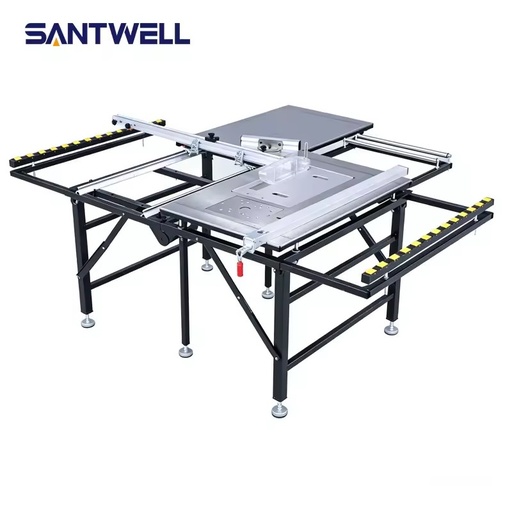 Heavy Duty Folding Woodworking Saw Table Multi-Function Workbench Steel Frame Dust Free Cutting Table for Workshop Carpentry Use
